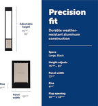 PetSafe Sliding Glass Pet Door - No-Cut DIY Install Doggy Door for Renters - Aluminum Frame - Adjustable Height 75 7/8" to 81" - Ideal for Large Dogs Up to 100 lb - Black