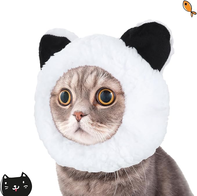 Weewooday 5 Pcs Cat Adorable Costume Bunny Hat with Ears Funny Mane Cat Hat for Pets and Small Dogs Kitten Puppy Party Costume Accessory Headwear(Panda, Rabbit, Pineapple, Strawberry, Flower)
