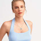 Black Cat/Fox/Owl/Panda/Butterfly/Cat/Dog Paw Print/Mushroom for Women Sterling Silver Animal Pendant Necklace Jewelry Christmas Birthday Gifts for Couples Sisters