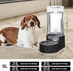 Sfozstra Large Dog Water Dispenser: 9L Automatic Black Water Feeder with Stainless Steel Bowl - Without Filter - Gravity Design for Multiple Pets Indoor/Outdoor