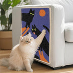 3-in-1 Sisal Cat Scratcher Mat 23.6x15.7'' Protects Carpet Couch & Furniture with Sticker Tape, Floor & Wall Cat Scratching Pad, Anti-Slip, Durable for Indoor Outdoor Cats (Royal Purple)