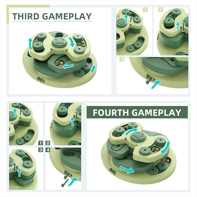 KADTC Dog Puzzle Toy for Small/Medium/Large Dogs Puppy Food/Treat Toys Level 3 in 1 Interactive Mental Stimulation Brain Games Boredom Busters Keep Them Busy Beginner Enrichment Puzzles Toys
