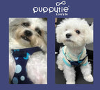 Puppytie No Pull Dog Harness with Multifunction Dog Leash,Soft Adjustable No Choke Escape Proof Pet Harness Vest for Medium Dogs,Polka dots Starry Sky,M