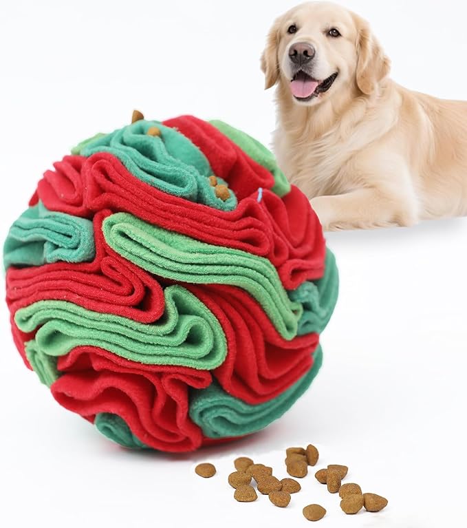 Snuffle Ball for Dogs - Interactive Dog Toys to Keep Them Busy, Dog Puzzle Toy with Soft Fabric for Small, Medium Dogs Daily Companionship, Training Reward Gift