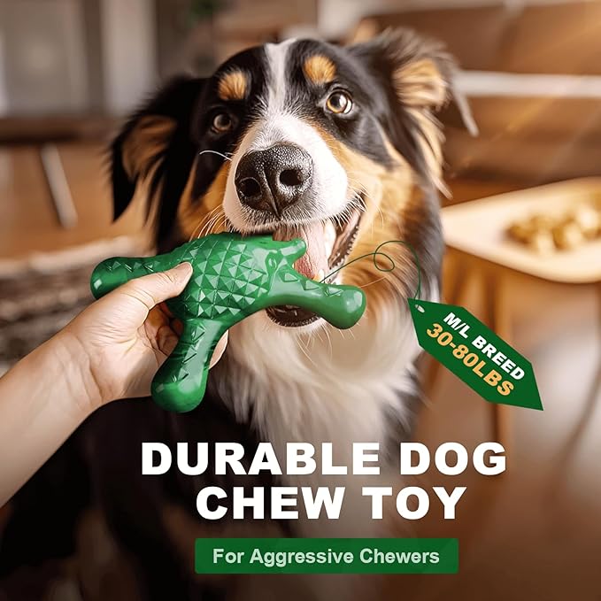 Tough Dog Chew Toy for Aggressive Chewers – Durable Bacon Flavored Nylon Bone for Large Dogs, Fillable Dental Toy for Teething, Indoor Chewing & Crate Training, Boredom Relief Gift