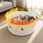 Cute Cat Beds Kitten Beds, Soft Small Dog Beds, Washable Pet Beds for Puppy and Kitty, Funny Burrito Shape, 20 Inch