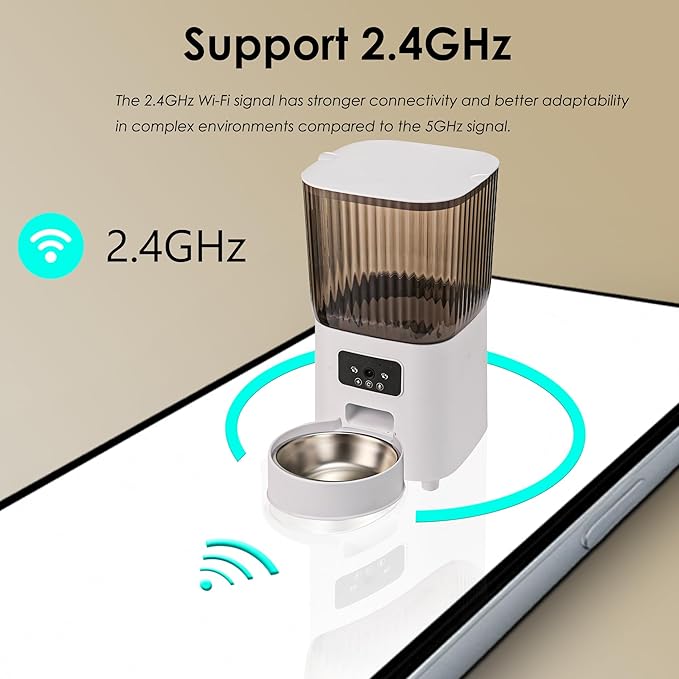 Automatic Dog Feeder with Camera, Ultra Clear Video Night Vision, APP Control, Two-Way Voice Interaction. Large Capacity Food Storage, Picture Motion Detection, Timing Feeding (5L-Double-Bowl)