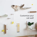 SVD.PET (3-PACK Cat Wall Steps, Cat Climbing Stairs with Replaceable Felt Pad, Cat Climbing Shelves for Wall Mounted with Cat Toy, Cat wall furniture for Kitten, Medium and Large Cats (White)