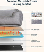 Heated Cat Bed Indoor, Heated Pet Bed with Adjustable Temperature & Timer, Pet Heating Pad for Kittens, Puppies, Dogs, Cats in Winter, UL & FCC Certified