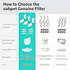 uahpet Official Water Fountain Filters Upgraded 6 Filters & 12 Sponges for 67oz/2L Automatic Pet Fountain