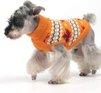 KOOLTAIL Cable Knit Dog Sweater Turtleneck, Cold Weather Pullover Classic Knitwear, Thick Warm Winter Pet Clothes, Fall Maple Leaves Thanksgiving Dog Sweater for Small Medium Large Dogs Cats, Orange L