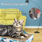 PEEKAB Cat Scratcher Cardboard Reversible Cat cat Scratch Pad Kitty Corrugated Scratching Bed Catnip Included (1 Pack)