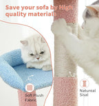 Made4Pets Cat Tree Tower 56" Cat Tower for Indoor Cats Kitten Tree Multi-Level Cat Tree with 2 Condo Furniture Activity Center with Scratching Posts Funny Toys (Pink Flower Blue)