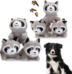 Interactive Squeaky Dog Toy, Replacement Animals Raccoon Pack of 6