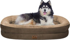 Orthopedic Waterproof Large Dog Bed: Memory Foam Washable Dog Bed with Bolsters - XXL Orthopedic Removable Cover for Medium Large Sized Pet - Non-Slip Bottom - Coffee