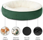 Love's cabin Round Donut Cat and Dog Cushion Bed, 30in Pet Bed for Medium or Large Dogs, Anti-Slip & Water-Resistant Bottom, Soft Durable Fabric Pet beds, Washable Calming Cat & Dog Bed Green
