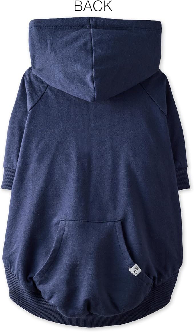 Rocky – The Orginal Lightweight Hooded TEE 100% Organic Cotton Dog Hoodie Pet Coat Sweater for Small, Medium, Large Dogs, Navy, X-Small