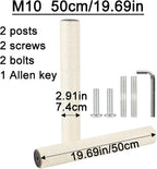 7.4cm 2.91in Diameter Cat Tree Scratching Post Replacement Sisal Pole Parts for Cat Tower (M10, 19.69in/50cm)