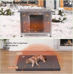 Outdoor Cat House with Insulated Liner Weatherproof Feral Cat Shelter for Winter