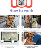 QR Code Dog Tag with NFC, Personalized Pet ID Tag, Silent Silicone Dog ID Tag, Modifiable Pet Online Profile, Multiple Emergency Contact, Scan QR Code Send GPS Location Email (Regular Red)