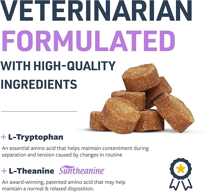 Veterinary Formula Smart Vitality Pet Calm Supplement for Dogs - Soft Chews, 30ct - Promotes a Sense of Relaxation During Moments That May Cause Stress - Fireworks, Travel, Changes in Routine