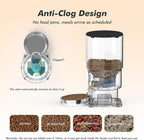 Automatic Cat Feeder - 5L Anti-Clog Cat Food Dispenser with Freshness Preservation, 1-6 Meals/Day, Programmable Portions, 10s Voice, 180-Day Battery Life, Auto Pet Feeder for Multi Cats and Dogs
