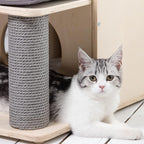 Wood Cat Tree for Indoor Cats,Cat Tower with Scratching Post and Mutil-Level Cat Houses,44.5 Inch Tall