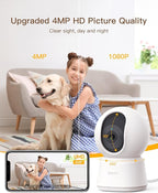 ARENTI 5G Security Camera Indoor, 4MP Pet Camera with Speaker for Dog/Cat, Baby Monitor with Phone App, Dual-Band WiFi, Auto Tracking, Super Night Vision, 2-Way Talk, Cloud & SD Card Storage