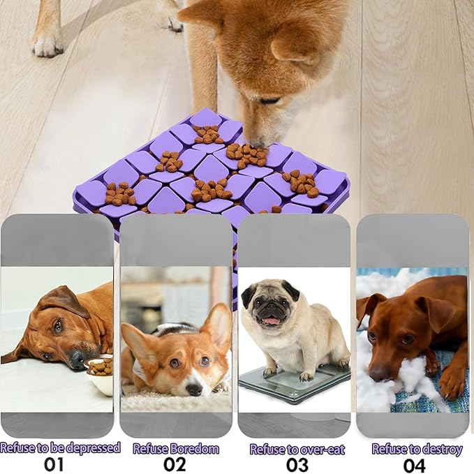 Silicone Snuffle Mat for Small Dogs Puppy Cat Slow Down Eating,Slow Feeder Lick Mat for Dry Wet Food for Pet Training Smell,Encourages Natural Foraging Skill,Relieving Stress