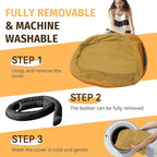 Orthopedic Waterproof Large Dog Bed: Memory Foam Washable Dog Bed with Bolsters - XXL Orthopedic Removable Cover for Medium Large Sized Pet - Non-Slip Bottom - Orange