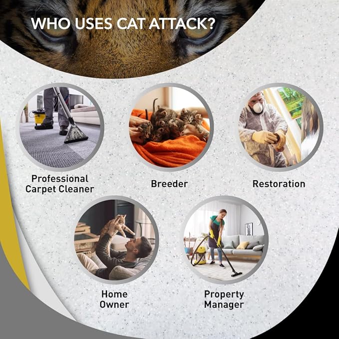 Odorcide Cat Attack Concentrate - Cat Urine Remover for Carpet & Upholstery - Litter Box Odor Eliminator