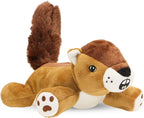 Dog Dog Big Fat Squirrel Plush Chew Toy Stuffed Animal with Squeaker and Smooth Fur and Durable Fabric with Fluffy Tail Surprised Look for Dogs, Kids and Animals