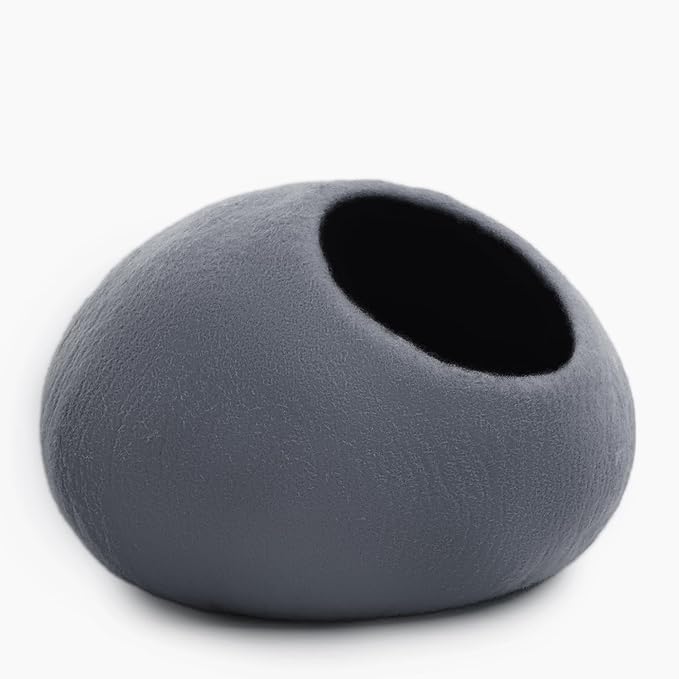 Woolygon Premium Wool Cat Cave Bed - Felt Cat Cave Handmade from 100% Merino Wool, Eco-Friendly Felt Cat Bed for Indoor Cats and Kittens