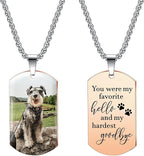 Funnylife Custom Pet Memorial Necklace - Dog Loss Gift - Sympathy for Pet Loss