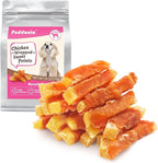 Dog Treats, Chicken Wrapped Sweet Potato Dog Treats, Rawhide Free Healthy Snacks, Soft Chews for Puppy and Small Dogs, 25 oz