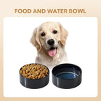 Ceramic 8.2inch Dog Bowl for Large Breed Dogs, Anti-Slip and Weighted Pet Food and Water Dishes (Single Bowl, Starry Sky)