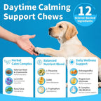 Calming Chews for Dogs – Calming Treats for Anxiety, Stress, Separation, Travel&Thunder, Relaxation & Focus Support with L-Theanine, Valerian Root, Chamomile & Ashwagandha, Bacon Flavor, 90Ct