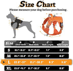 rabbitgoo Dog Harness for Large Dogs No Pull, Tactical Service Pet Vest with Molle and Control Handle, Adjustable and Reflective Military Harness for Easy Walking and Training, Orange, L