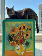 FluffyDream Cat Scratcher Cardboard, Sunflowers Shape Adaptation Spoof Version Cat Scratching House Bed Furniture Protector, Green Colour