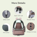 Cat Backpack Carrier for Large Cats, Expandable Cat Bubble Backpack, Dog Carriers for Small Medium Dogs, Airline Approved Pet Carrier for Travel Hiking Outdoor(Khaki)