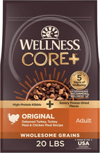 Wellness CORE+ (Formerly RawRev) Grained Dry Dog Food, Original Turkey & Chicken with Freeze Dried Turkey Recipe, 20 Pound Bag