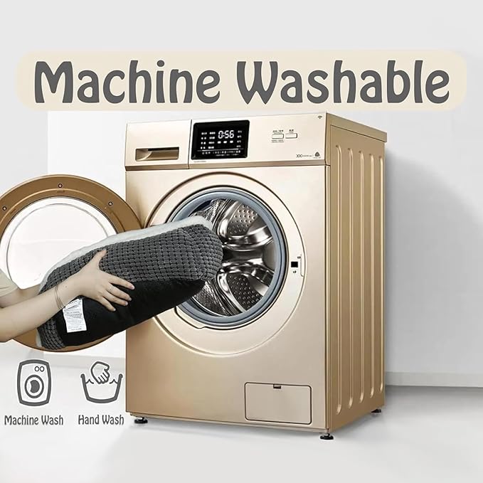 Dog Bed for Medium Size Dogs, Cute Cat Beds for Indoor Cats, Super Soft Washable Cat Bed with Anti-Slip & Water-Resistant Bottom, Luxury Durable Kitten Bed and Puppy Bed, Square Grey Animal Pet Beds