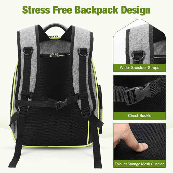 Lekereise Cat Backpack Carrier, Expandable Large Space Cat Bubble Backpack for Kitty Small Dog up to 18lbs, Transparent Pet Carrier for Travel, Hiking, Walking & Outdoor, Gray