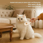 ZTJ Steam Brush for Dogs and Cats – 3-in-1 Pet Grooming Tool for Cleaning, Detangling, Massaging – Nano Steam, Hair Catcher, 360° Handle (White)