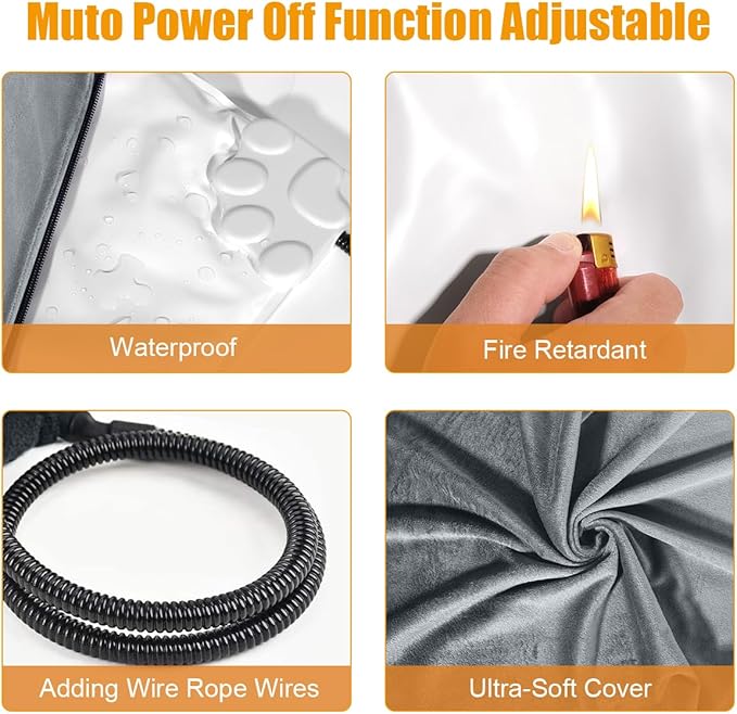 RIOGOO Pet Heating Pad, Upgraded Electric Dog Cat Heating Pad Indoor Waterproof, Auto Power Off (XX-Large 32"x 20", Grey)