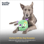 Huxley & Kent Dog Plush Toy w/ Squeaker - Interactive Dog Toys For Puppies & Adult Dogs - Diamond Mesh Tech Lined Puppy Plush Toys - Easy-to-Clean Pet Toy (Pop n' Fetch Zombie Pop-Eye,Small)