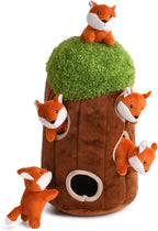 Interactive Squeaky Dog Toys Fox Dog Toy, Stuffing Woodland Friends Burrow, Squeaky Plush Dog Toys for Small Medium Large Dogs Small Size (Large)