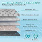 Large Dog Heating Pad 34 x 21in, Electric Heating Pads for Pets, Heated Dog Bed Mats Controller-Free, Automatic Constant Temperature Pet Heating Pad, Whelping Heating Pad