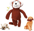 3-Layered Stuffed Dog Toys for Medium Large Dogs, Large Plush Squeaky Dog Toys to Keep Them Busy for Small Medium Large Breed, Cute Animals Puppy Teething Chew Toys - Monkey L