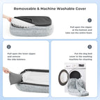 Calming Dog Beds for Large Sized Dogs - Orthopedic Fluffy Pet Bed, Donut Waterproof Pet Sofa with Washable Removable Cover, Supportive Egg Foam and Nonskid Bottom, Camel